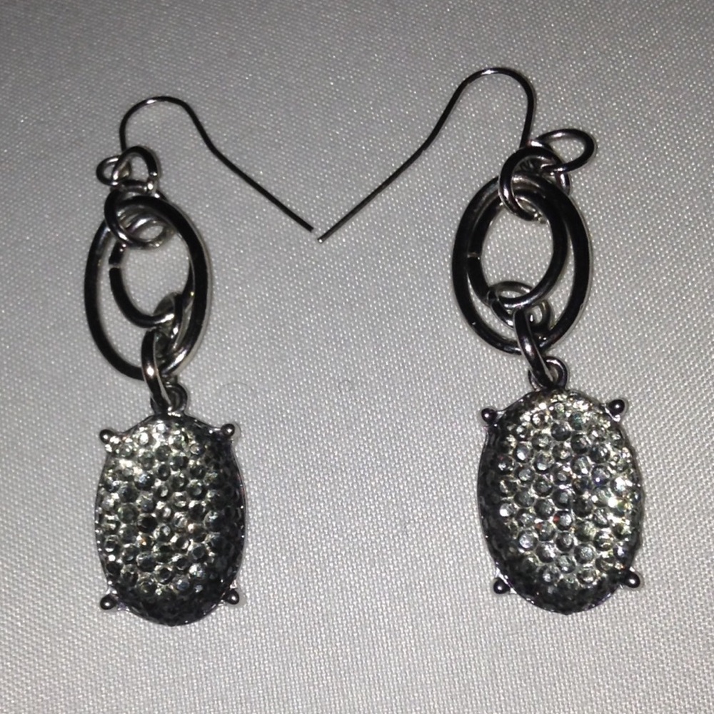 Dazzling Gray Silver Earrings